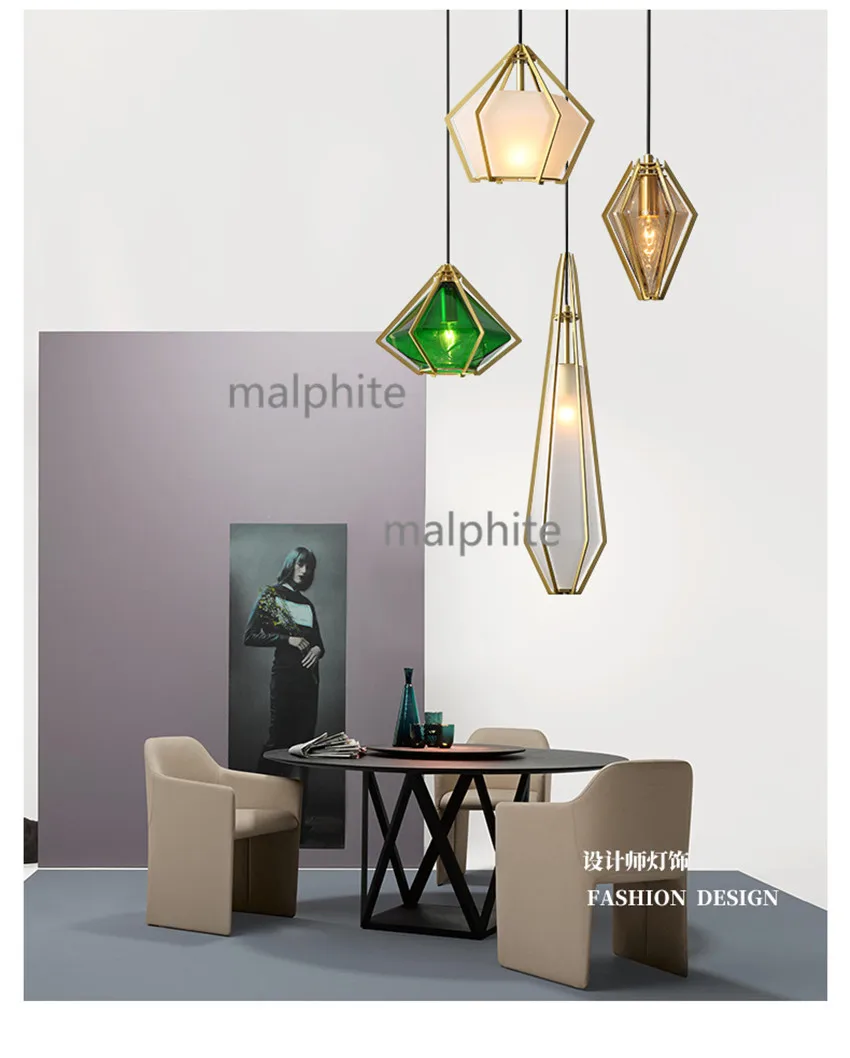 Хрустальное украшение скандинавский Лофт подвесные лампы для ресторана светодиодный осветительная арматура гостиная спальня светильники подвесные нестандартного дизайна