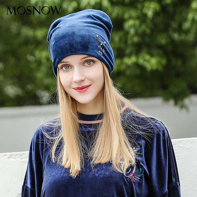 Женская шапка со стразами Сова фланелевые модные высококачественные брендовые Новые Элегантная шляпа женские бархатные шапочки# MZ821
