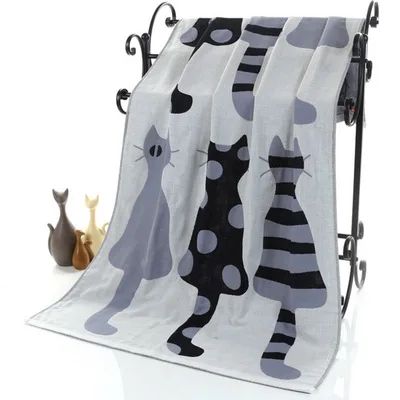 Хлопковое Марлевое банное пляжное полотенце для взрослых с лебедем для кемпинга, банное полотенце для душа, детское одеяло - Цвет: As photo