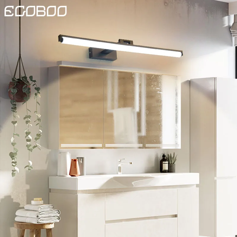EGOBOO Wall Lamp Led bathroom mirror lights Black/White 40/60/80/cm Modern makeup dressing bathroom led mirror lamp fixture