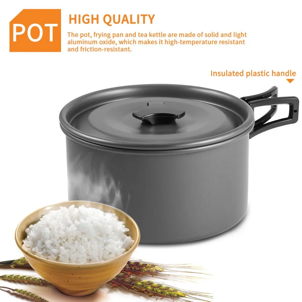 Marca Dropshipping. exclusivo. 9 Unid herramientas al aire libre Camping 2-3 personas de cocina utensilios de cocina ollas sartén tetera cocina envío gratis ¡!