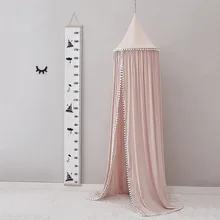 Детский хлопчатобумажный холст купол полог детская кровать с москитной сеткой Удобные младенческой кроватки плетение Стиль детская комната москитная сетка