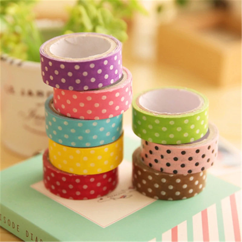 

DL CS04 Korean version of new creative simple wave point paper tape Sticker DIY photo album Stationery for office supplies stude