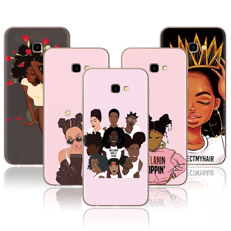 

Afro Girls Black Women Art Silicone Case For Samsung J4 Plus Black Girl Pattern Clear Soft Cover For Samsung Galaxy J4 2018 Case