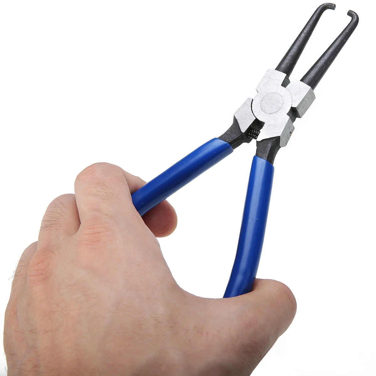Portable Fuel Plier Iron Joint Pliers Fuel Hose Pipe Buckle Removal Caliper Fits for Car Auto Repair Hand Tool with Blue Handle