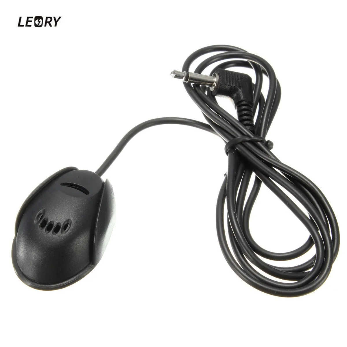 

LEORY Mini 3.5mm Wired Paste Type External Car Audio Microphone Mic For DVD Radio Stereo Player Meeting Speaker 1M Cable Black