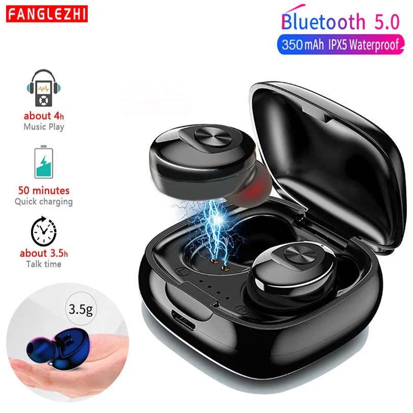 

Bluetooth 5.0 Earphones XG12 TWS Sports Wireless Headphone Stereo Bass HIFI Handsfree Gaming Headset with Mic for Mobile Phone