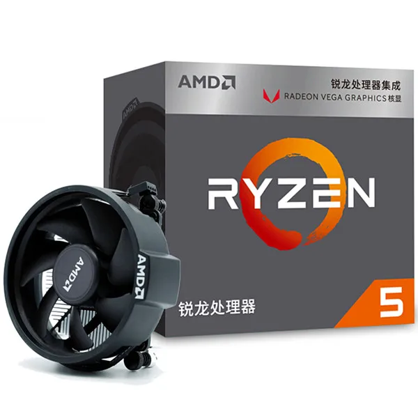 Процессор AMD Ryzen R5 2400G cpu с графикой Radeon RX Vega 11, 4 ядра, 8 потоков, разъем AM4, 3,6 ГГц, TDP 65 Вт, YD2400C5FBBOX