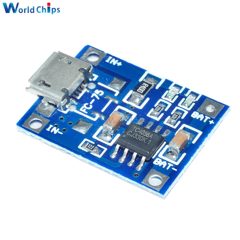

5Pcs TP4056 Micro USB 5V 1A 18650 Lithium Battery Charger Board With Led Indicator Automatic Protection 4.5~5.5V