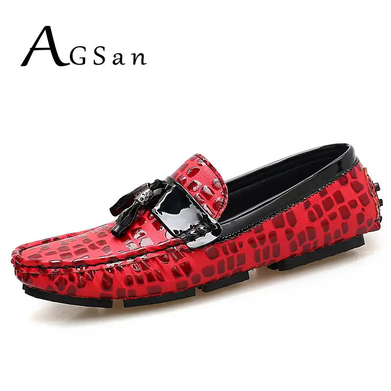 mocasines rojos hombre