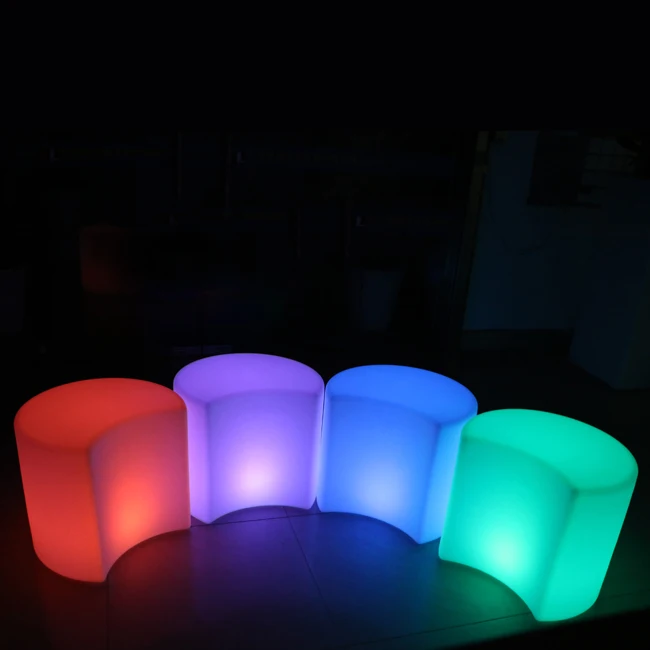 50cm Led Luminous Light Bar Stool Color Changeable Plastic PE Chair SK-LF35J from Skybess Factory Direct free shipping 1pc