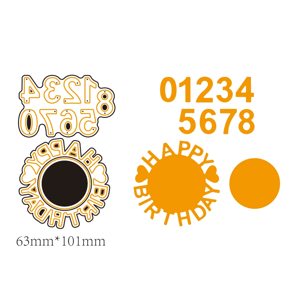 

HAPPY BIRTHDAY Metal Cutting Dies 0-8 Numbers Wedding Invitation For DIY Festival Craft Gift Card Scrapbooking Photo Frame 2019