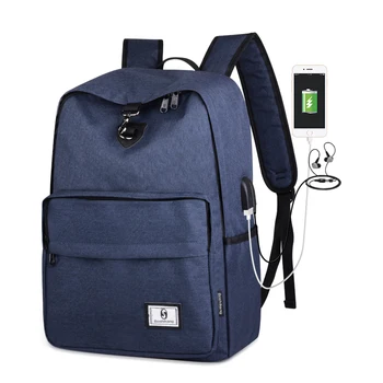 

Boshikang Anti-theft Daily Men Backpack High Oxford Canvas Backpack USB Design Backpack For 15.6inch Laptop Rucksack Daypack
