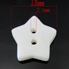 50pcs 5/8" 2-Holes Star Shaped Resin Buttons White Buttons Fit Sewing Craft Scrapbooking 15.0mm 2