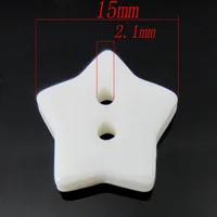 50pcs 5/8" 2-Holes Star Shaped Resin Buttons White Buttons Fit Sewing Craft Scrapbooking 15.0mm 2