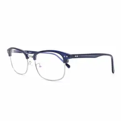 HKUCO Классический полукадра прозрачные линзы очки темно-синий кадр очки