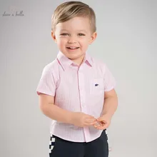 Dave bella/летняя рубашка для малышей Модная детская одежда для малышей эксклюзивные рубашки в полоску детский топ высокого качества DB8275