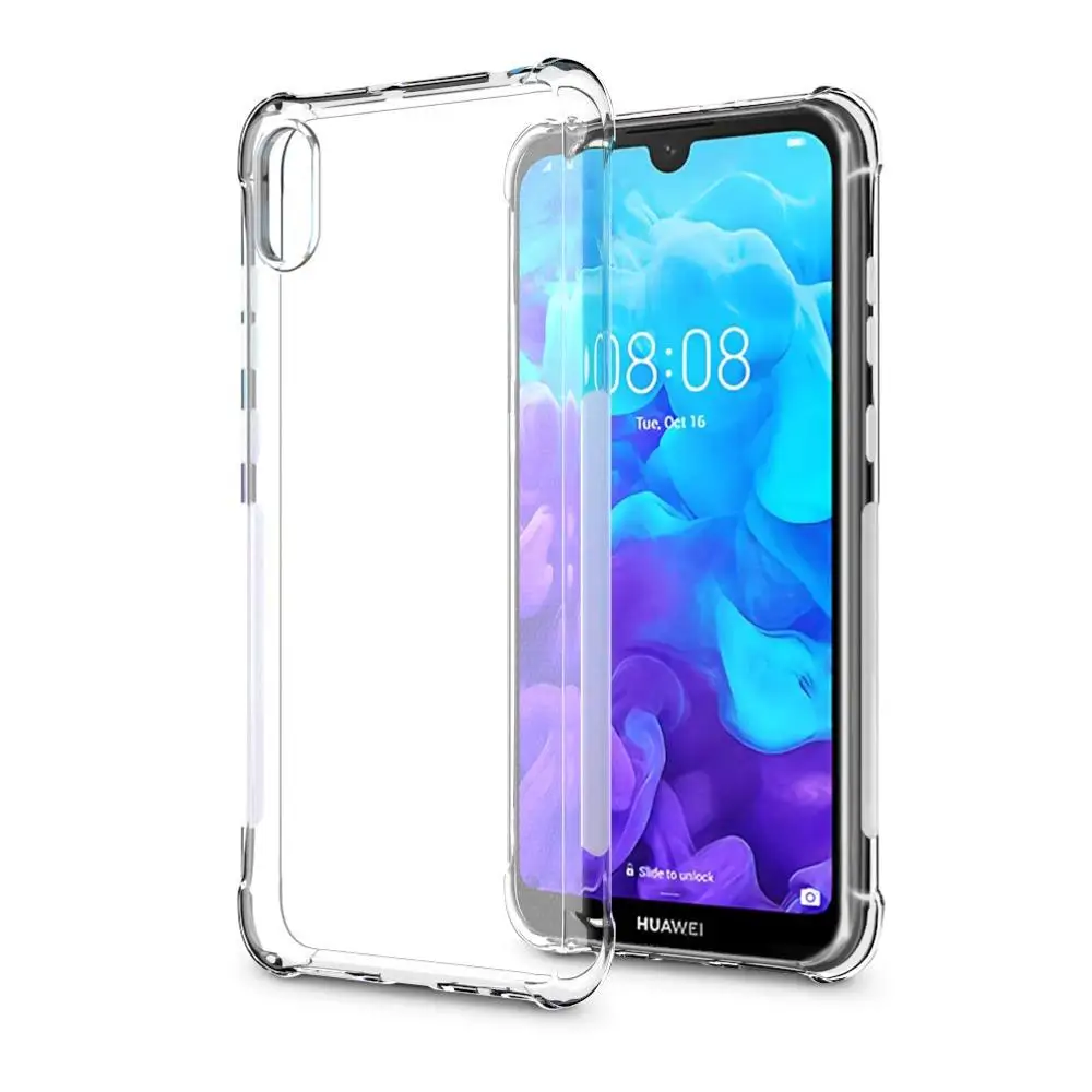 Crystal Clear Flexible Soft TPU Bumper Case with Shock Absorption Back Protective Phone For Huawei Y5 2019 Honor 8S |