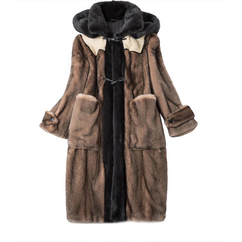Longues Manteaux Hiver Capuchon Fourrure Velours À Copenhague Slim Longue 2019 Réel Champagne Moyen Manches Lvchi Femmes Avec Cygne Vison De Chapeau Ozdqnw4