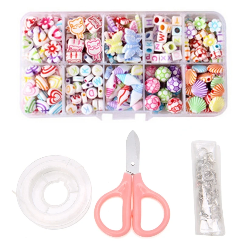 

1Box Cartoon Acrylic Bead Kit Jewelry Necklace Bracelet Handmake Kids Children Craft Set DIY