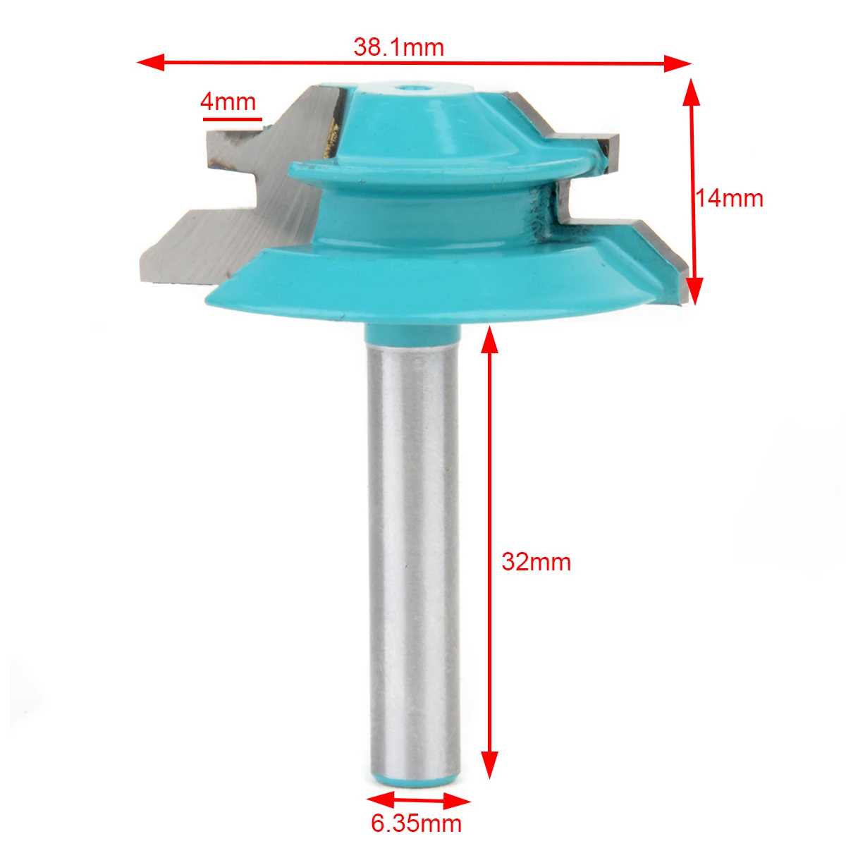 

1pc 45 Degree Small Lock Miter Router Bit 1/4'' * 1-1/2'' Tenon Cutter For Woodworking Drilling Tool