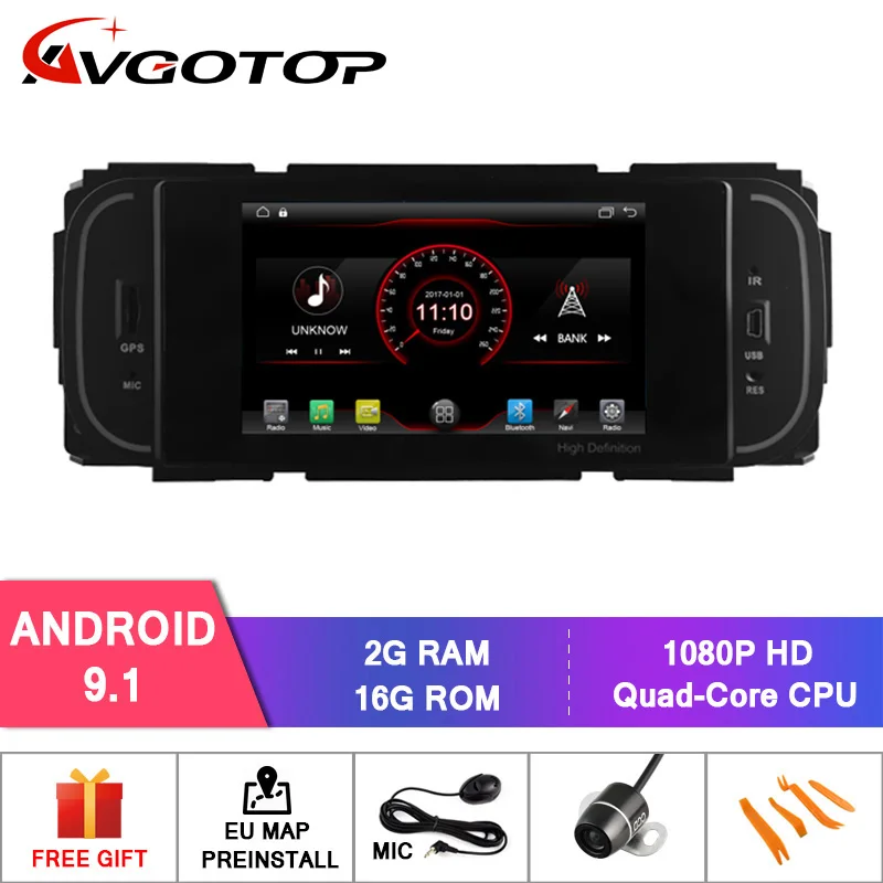 AVGOTOP Android 9 автомобильный Радио dvd-плеер для CHRYSLER JEEP DODGE 2G 16G gps Мультимедиа - Цвет: Android 9