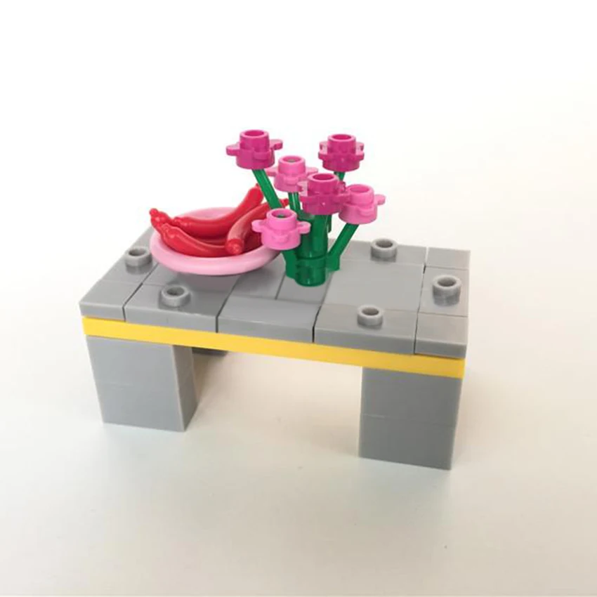 Single LegoINGlys Table Chair Sofa Block MOC Accessories for Home Bricks DIY Building Blocks Furniture DIY Toys For Children (5)