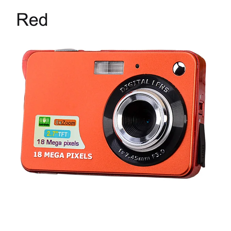 KOMERY оригинальная Цифровая камера 2,7 дюймов TFT экран CMOS 5.0MP анти-встряхивание 8X цифровой зум 1800 Вт пикселей видеокамера селфи камера - Цвет: Red