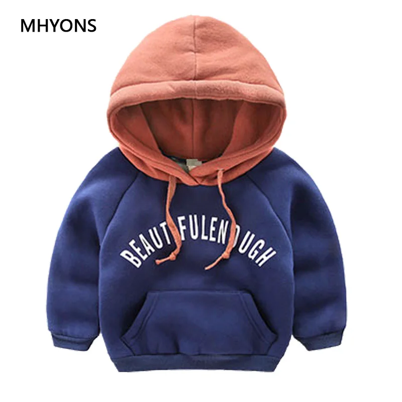 Новинка 2018 модные толстовки MHYONS для маленьких мальчиков зимние Осенние детские