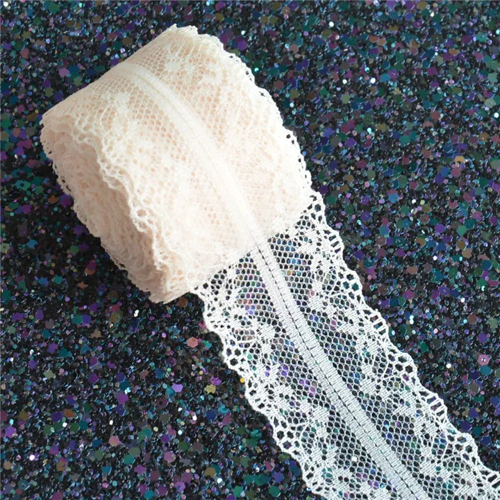 4  10M No Stretch Lace Trim Ribbon DIY Garment Tissu Fabric Accessories Lace Ribbon For Sewing Curtain Needlework Stain Ribbon Lace