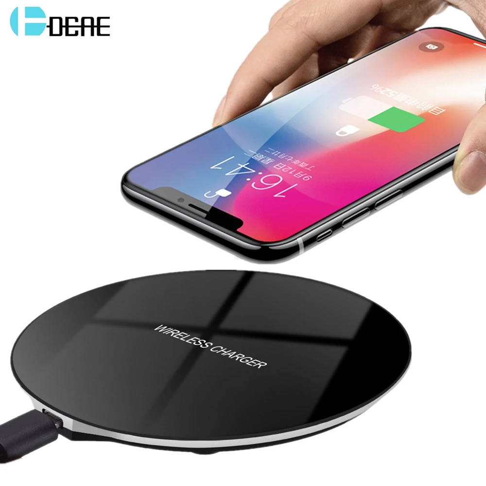 

DCAE Qi Wireless Charger for iPhone X 8 Plus XS Max XR Wireless Charging Pad for Samsung Galaxy S8 S9 S7 S6 Note 9 8 USB Charger