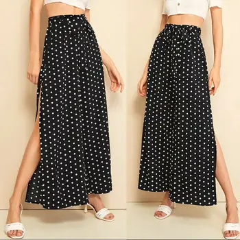 

Women’s Wide Leg Pants Casual Loose Polka Dot High Waist Long Palazzo Jeans Fashion Beach Lounge Wear Trousers
