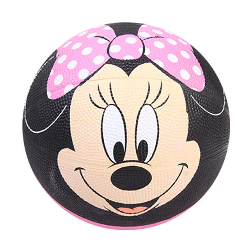 Disney 18 см Micky& Minni 3D резиновый баскетбольный мяч для детей для активного отдыха, спортивный мяч для детей, детские тренировочные мячи, Спортивная игрушка - Цвет: Розовый