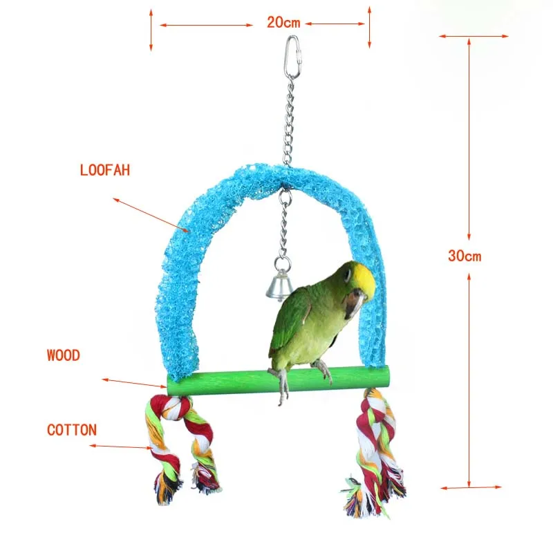 Птицы Качели попугая качели клетке игрушка птица Жевательная игрушки стоя окунь стойки гамак попугай волнистый Попугайчик укус игрушки