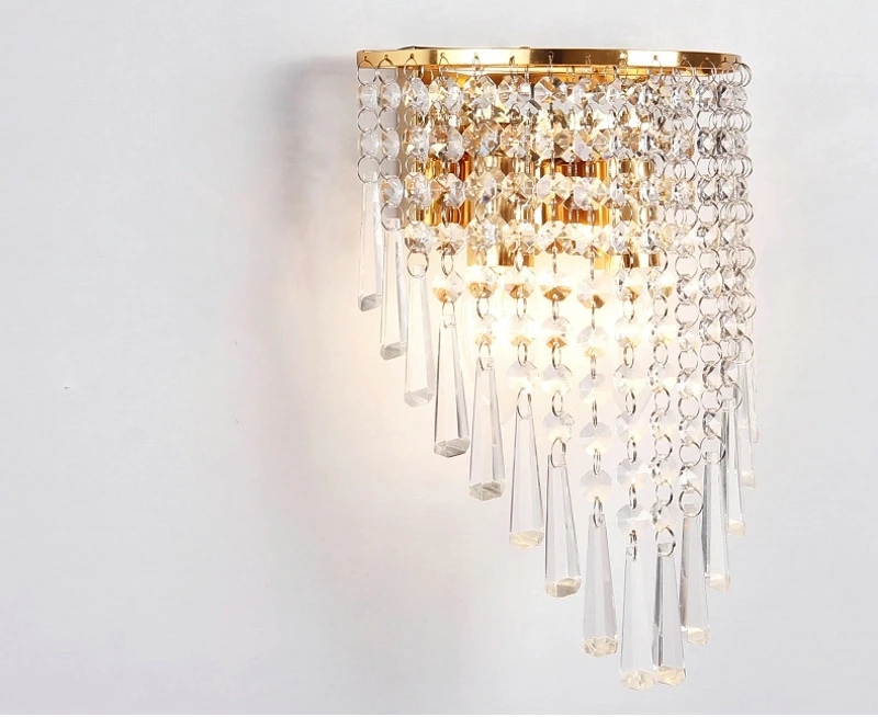 Lâmpada de Parede do Quarto Sala de Estar Luzes do Banheiro Cristal Levou Moderna Corredor Arandela Home Indoor Decoração Iluminação E14 Luz 8 Cristal LEVOU Lâmpada de Parede Moderna E14