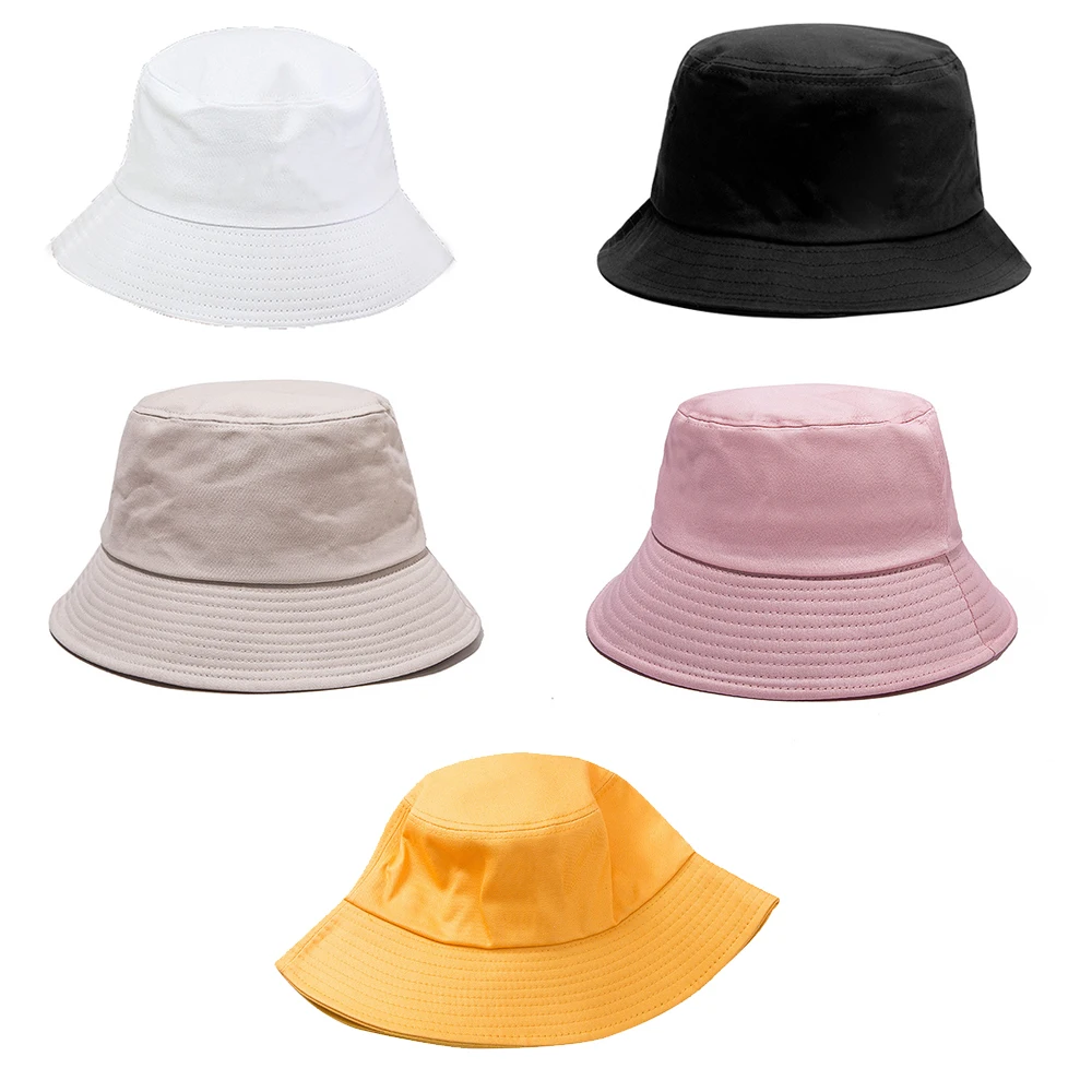 Korean Women Fisherman Hat String Bucket Hats Cotton Caps Outdoor