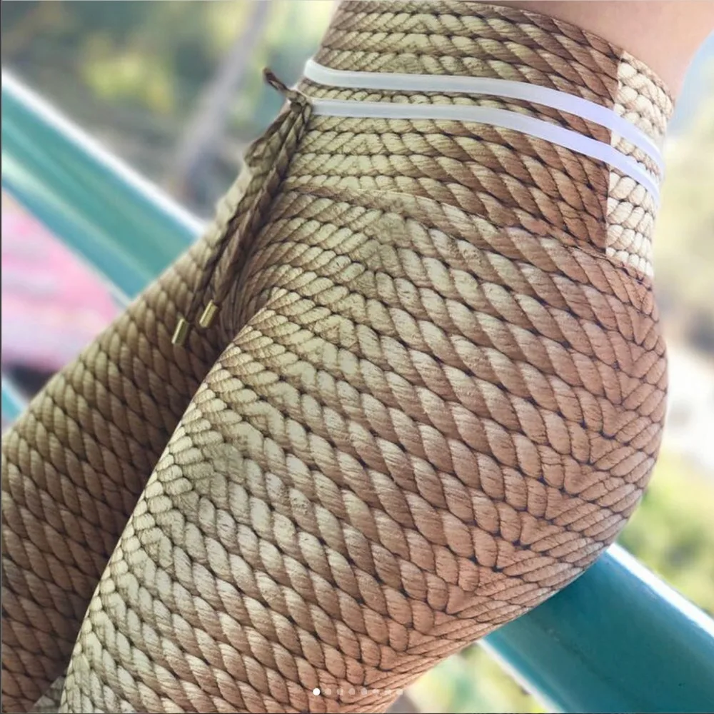 

2018 New Fashion Knitting Rope Print Patchwork Leggings Women Fitness Clothing Sporting Leggings Women Trousers Pants Female