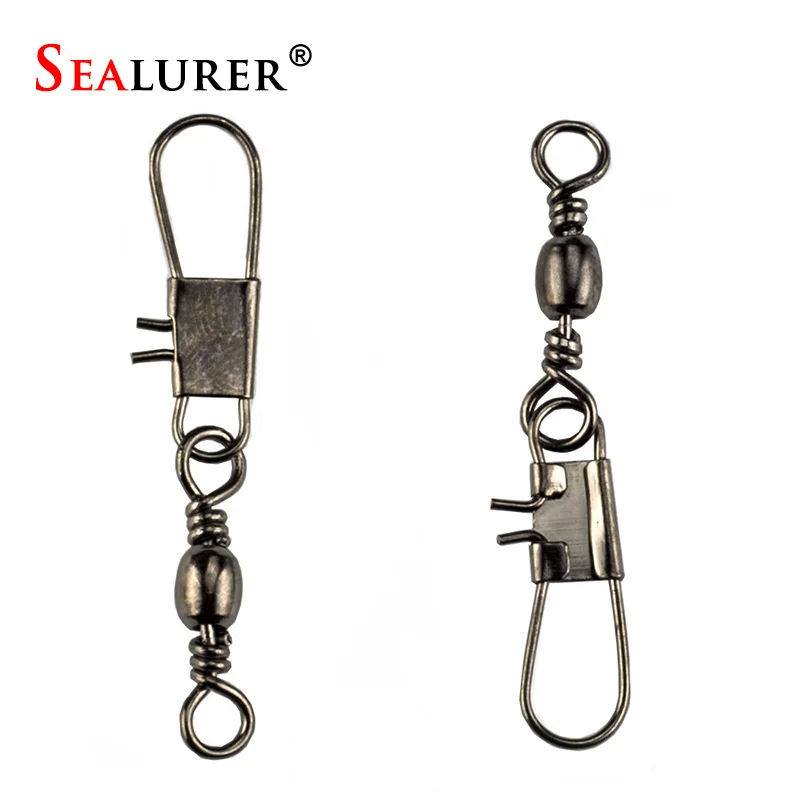 

20pcs Connector Lure Seamline Character Ring Stainless Steel Fishing Supplies Small Accessories Barrel Swivel with Interlock