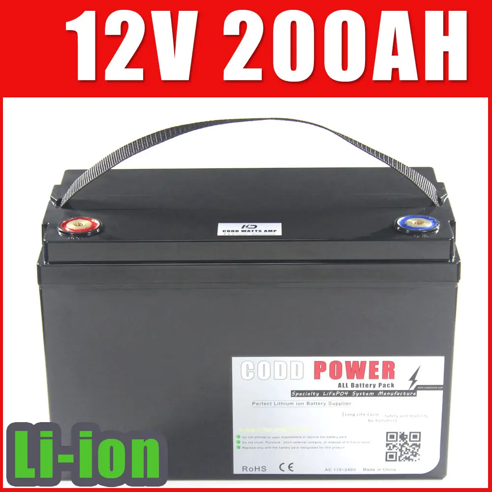 

12V Li-ion Battery Deep cycle 12.6V 200AH Solar Lithium ion Battery Robot Golf Car Battery