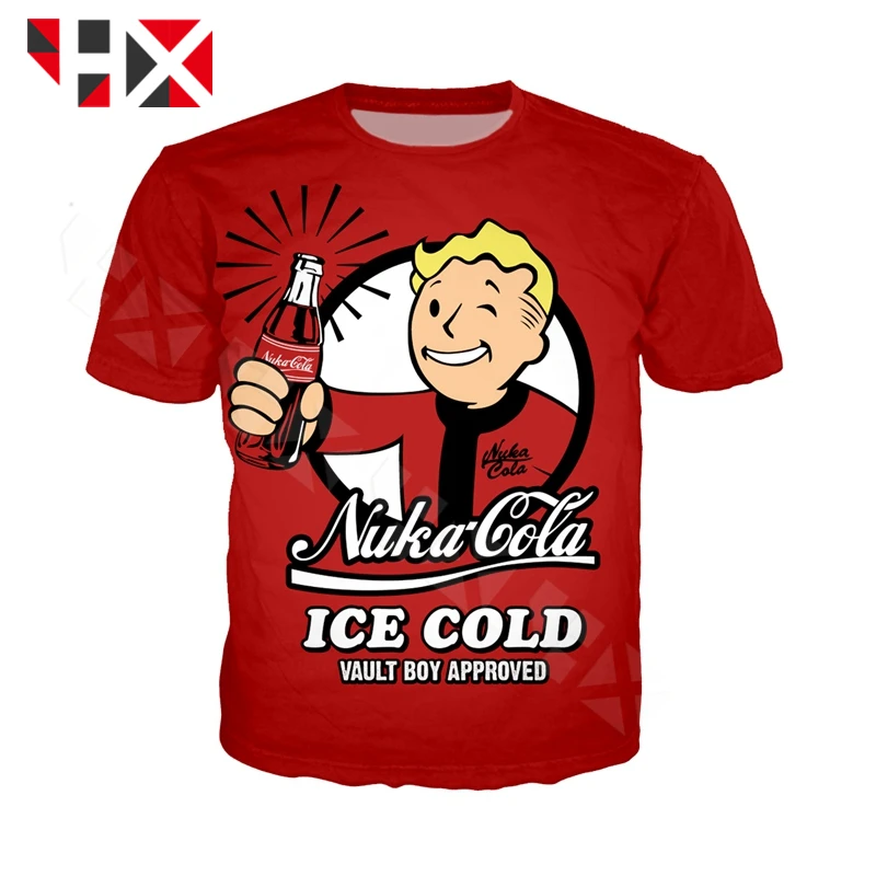 

HX New Fashion T Shirts Men Women 3D Print Video Game Fallout 4 Short Sleeve T Shirt Unisex Harajuku Streetwear Tees Tops HX514