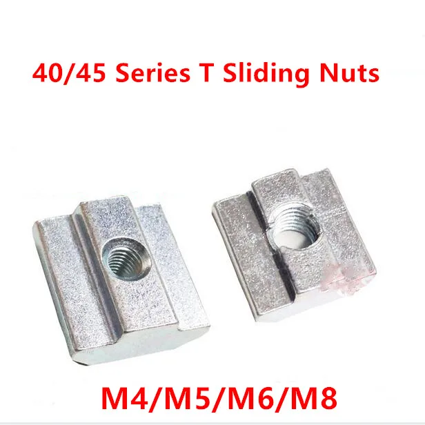 10pcs M4/M5/M6/M8 T Sliding nuts block square nut zinc plate for 4040/