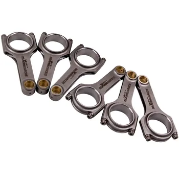 

6X Connecting Rods For Mitsubishi 6G72 3000GT GTO Eclipse Galant 141mm Conrods Bielle Forged pistons crankshaft Srews