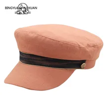Войлочный Берет шляпы женские шерстяные военные шляпы козырек шапки военные плетеный пояс Кепка itan шляпа для мужчин шляпы матроса Плоская верхняя морская Кепка