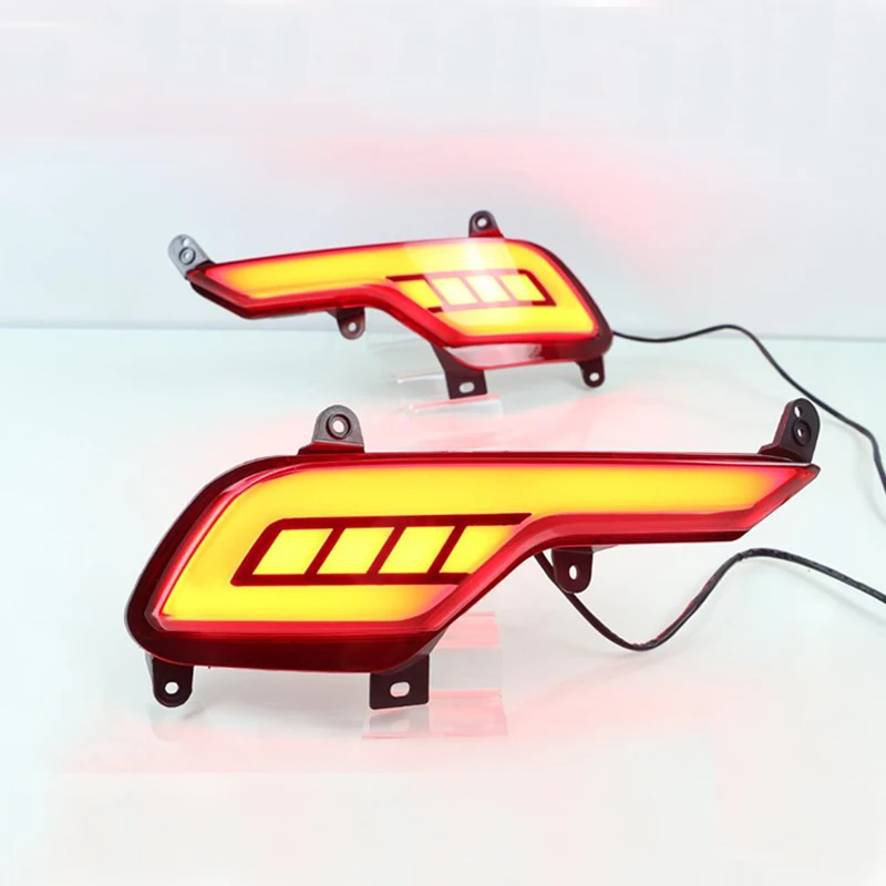 

2pcs LED DRL Daylight Turn Signal lamp Rear Bumper Light Brake Reflective Lights For Hyundai ix45 Santa Fe Santafe 2016 2017