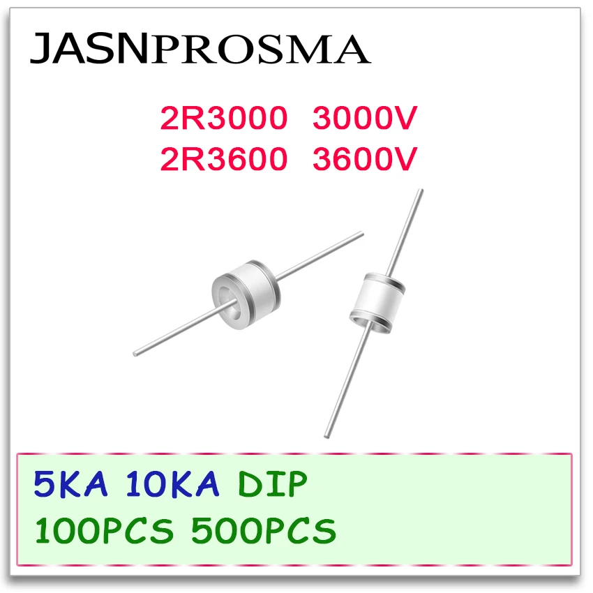 Керамическая Газоразрядная трубка детонатор JASNPROSMA DIP 5KA 10KA 2R3000 2R3600 3000V 3600V 100 шт 500 5