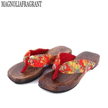 Деревянные сандалии; Новинка года; Модные сабо в японском стиле ретро; модные деревянные Вьетнамки; шлепанцы; женские сабо; h185
