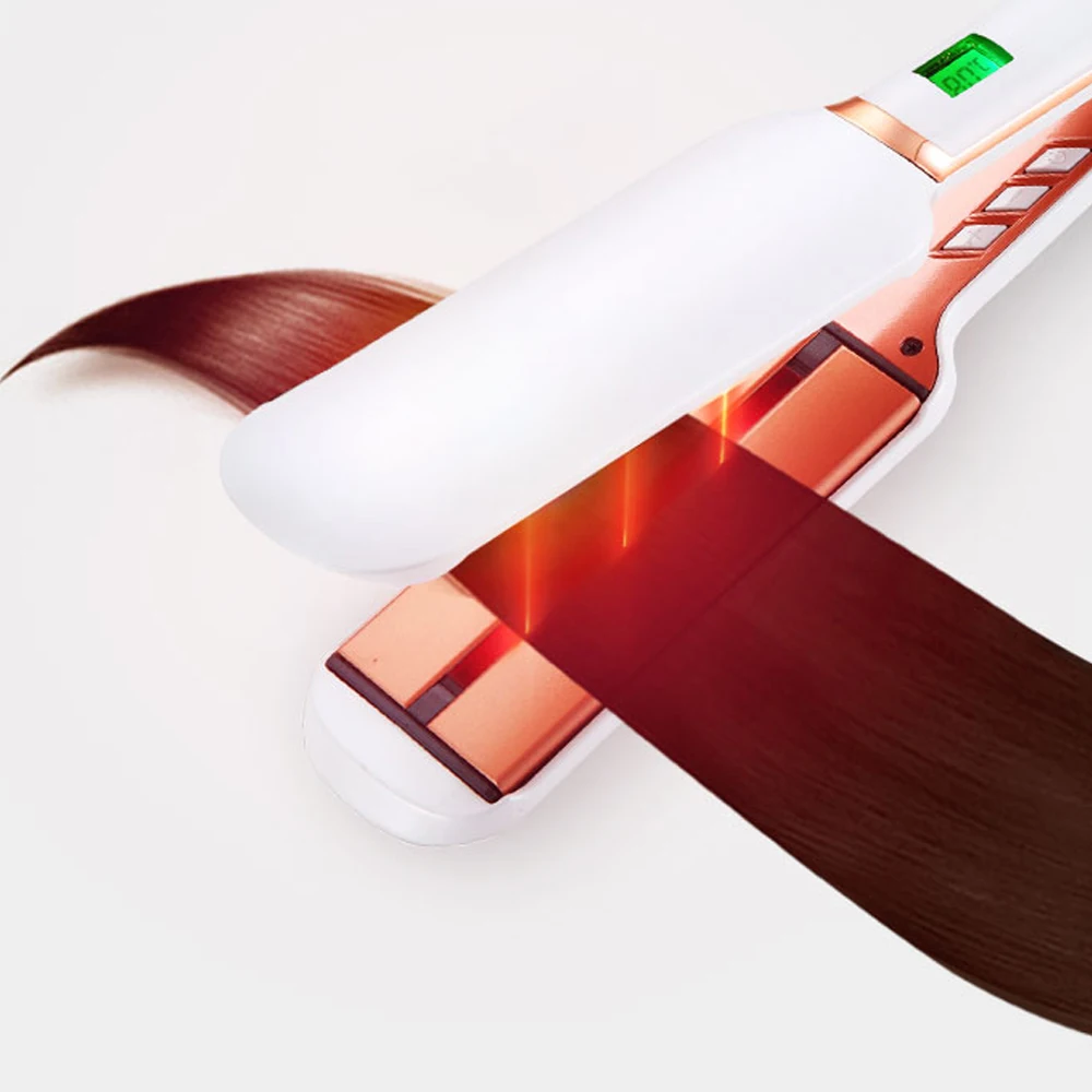 Дальний инфракрасный выпрямитель для волос MCH нагреватель двойная пластина с ЖК-дисплеем Турмалин Creamic быстрый нагрев плоский Утюг