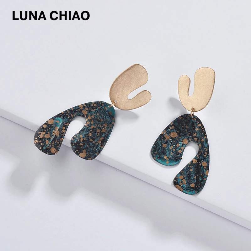 LUNA CHIAO Модные Винтажные антикварные Patina Cooper цветные геометрические