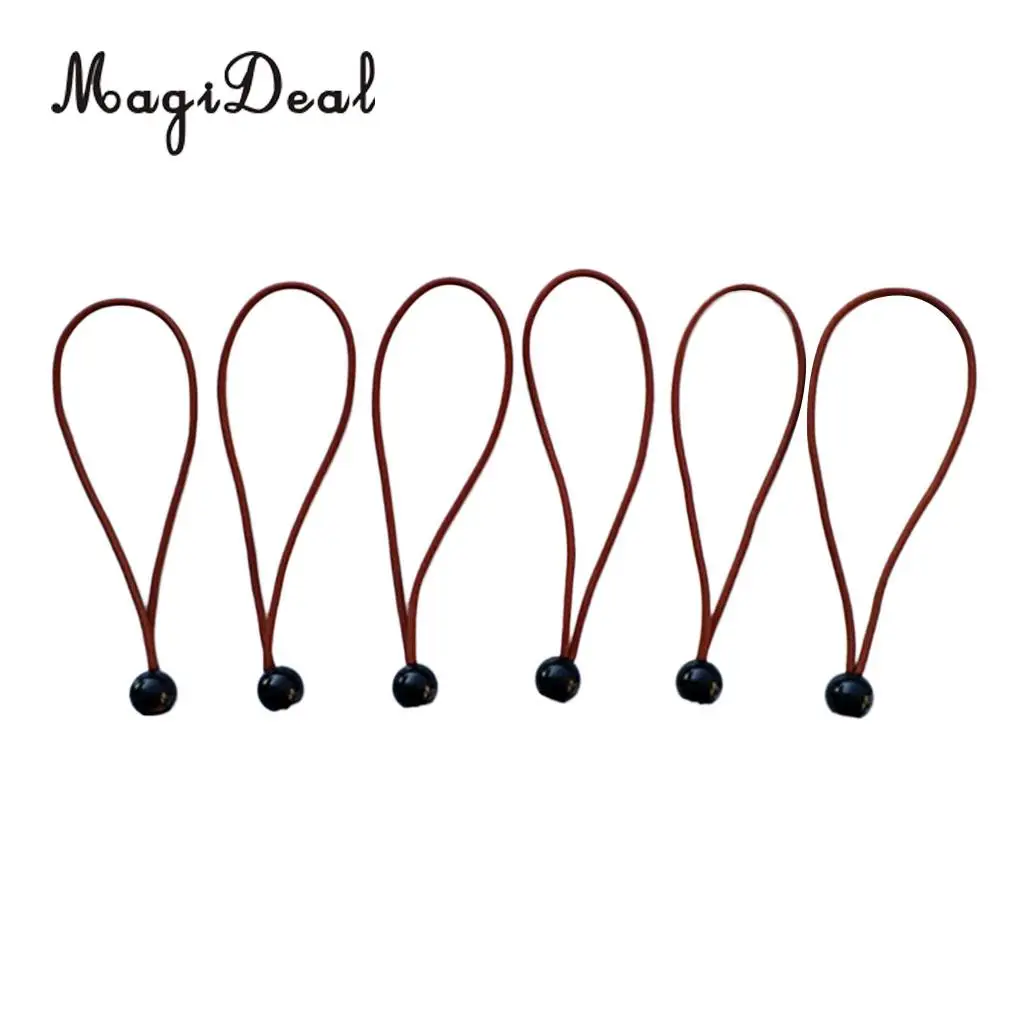 MagiDeal 6 Pieces 15cm Heavy Duty Ball Bungee Cord Tie down Cord Canopy Straps for Camping Hiking Tent Travell Accessories