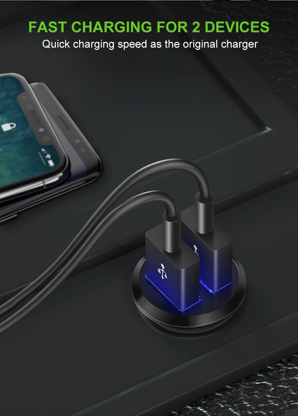 Двойной Порты и разъёмы 3.1A мини-usb зарядное устройство для авто с контрастным Зарядное устройство автоматической зарядкой на перезарядку телефона для Xiaomi Redmi samsung Galaxy A7/6/5/3/70/60/80 M40/30/20 A7/5
